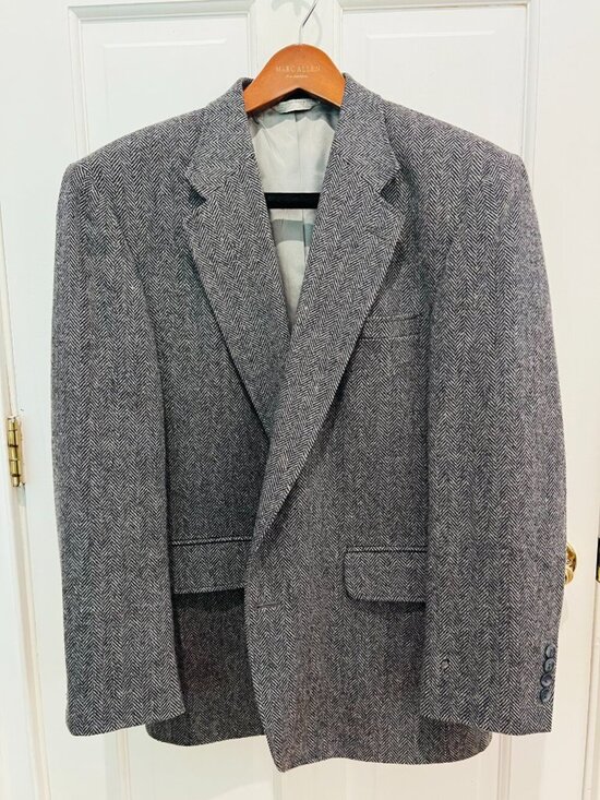 Lands' End Other - Vintage USA MADE 42R  100% Wool Heavyweight Tweed Blazer Sport Coat
